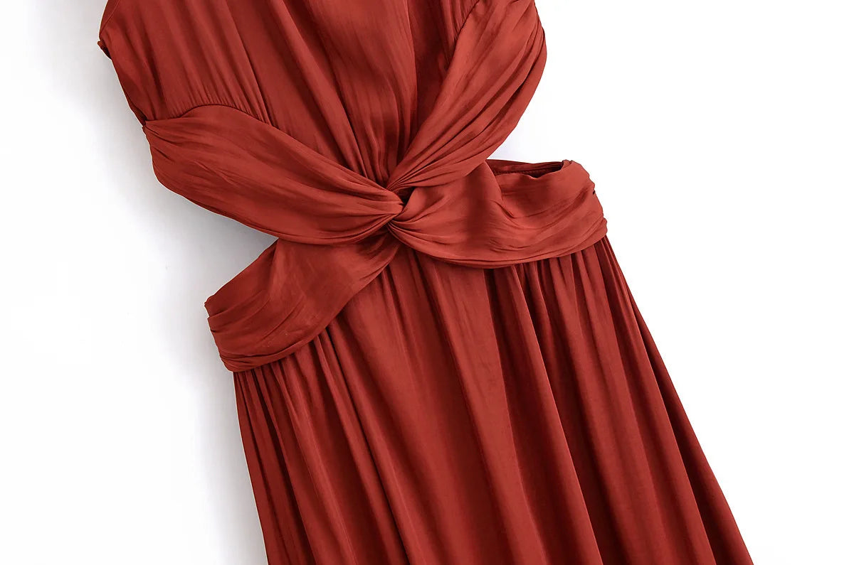 Spring Summer Ruched Dress Women's Sleeveless Backless Long Dresses Party Evening Midi Dresses Vestidos s Backless Long Dresses