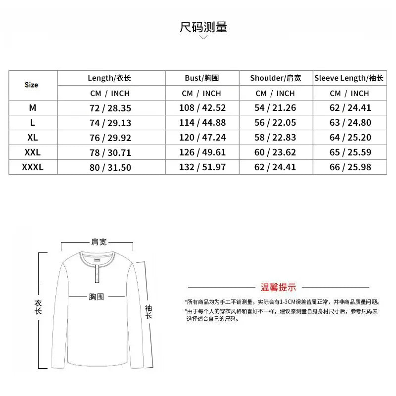 Cross-border Spring and Autumn Clothing European and American Men's T-Shirt Long-sleeved Men's Base Henry Shirt