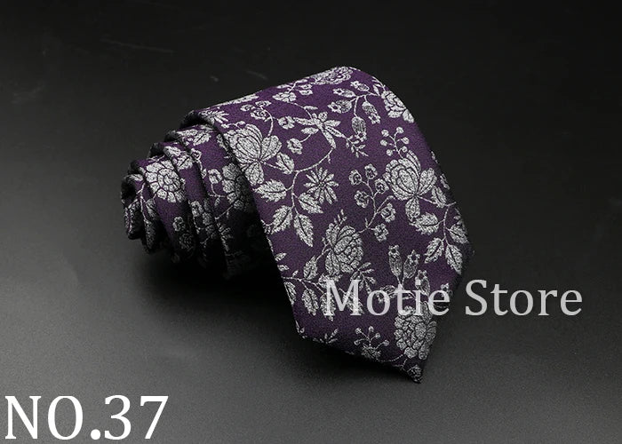 New Style Fashion Jacquard Floral Paisley Necktie Polyester Male Narrow Red Blue Tie Suit Shirt Gift For Men Accessory Gravatas