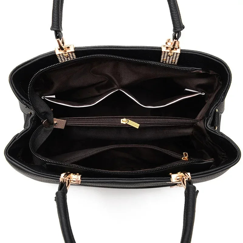 Elegant Women Messenger Bags With Flower Pendant Office Ladies Totes Pure Handbag For Female Crossbody Shoulder Bags