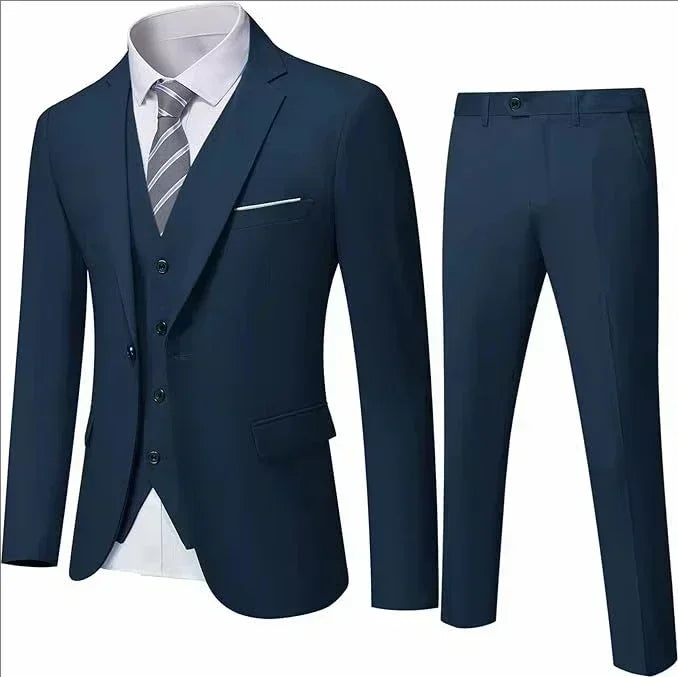 Suit For Men Elegant Wedding 3 Pieces 2 Sets Blazers Full Jackets Vest Pants Formal Fashion Luxury Coats 2025 Classic Costume