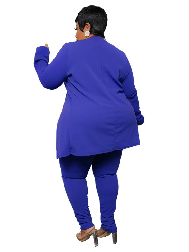 Wmstar Plus Size Two Piece Outfits Women Matching Suit Solid Top Leggings Pants Sets Casual Fall Winter