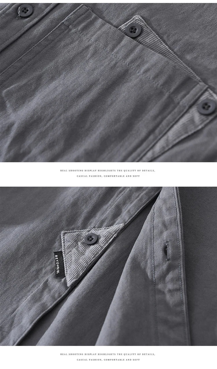 2025 New Spring Japan Workwear Long Sleeve Shirts 100% Cotton Fashion Versatile Artistic Casual Loose Tops Men Drop Shipping