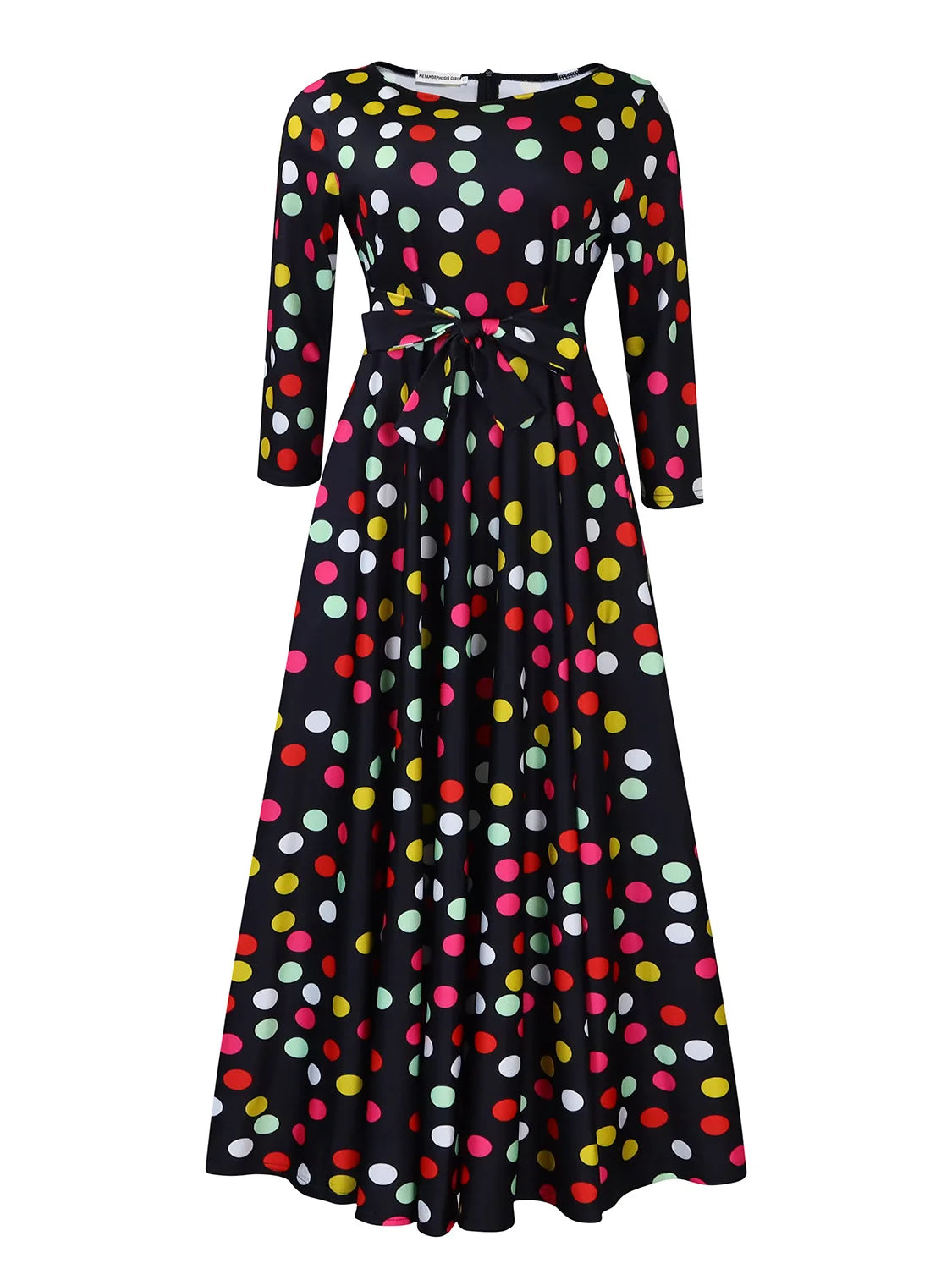 Women's 2024 Autumn New Style Fashionable Elegant Temperament Fashionable Printed Strap Waist Large Skirt Large Size Dress