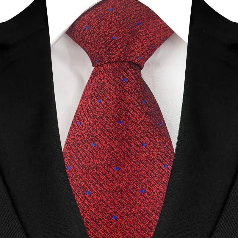 Luxury 8CM Mens Ties Polka Dot Necktie Formal Classic Business Necktie Jacquard Woven Neck ties For Men Groom Wedding Party