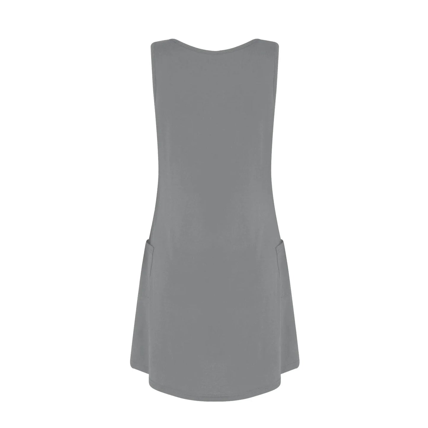 Womens Summer Dresses Plain Loose V Neck Sleeveless Sundresses Swimsuit Coverup With Pockets Vestidos Para Mujer платье женское
