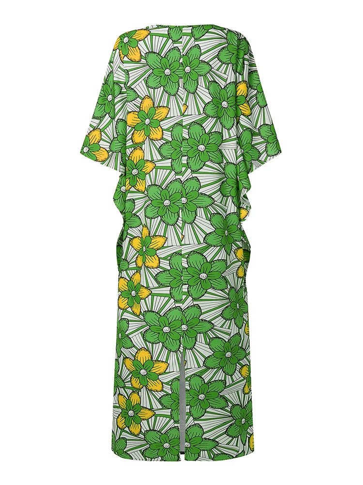 VONDA Women Summer Party Maxi Dress Bohemian Long Vestidos 2025 Vintage Printed Sundress Loose Casual O-Neck Robe Oversized