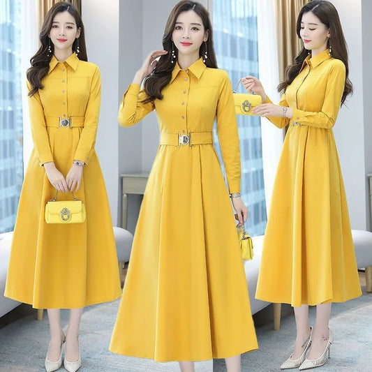 Spring Autumn Women New dignified and atmospheric Dress Mom's Skirt 2025 Top selling High end Elegance Long sleeved Bottom Skirt