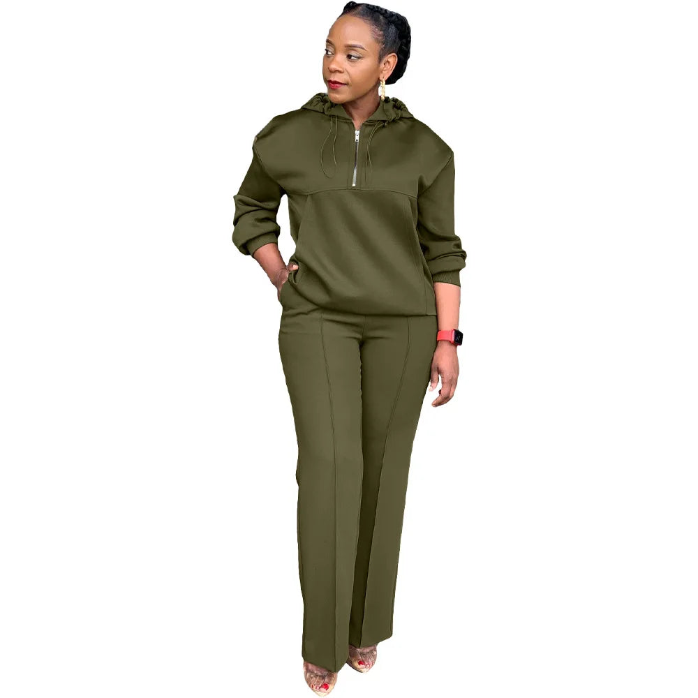 CM.YAYA Long Sleeve Women Set Loose Long Sleeve Hoodies Pant Suits 2024 Spring 2 Two Piece Sets Sporty Tracksuits Street Outfits