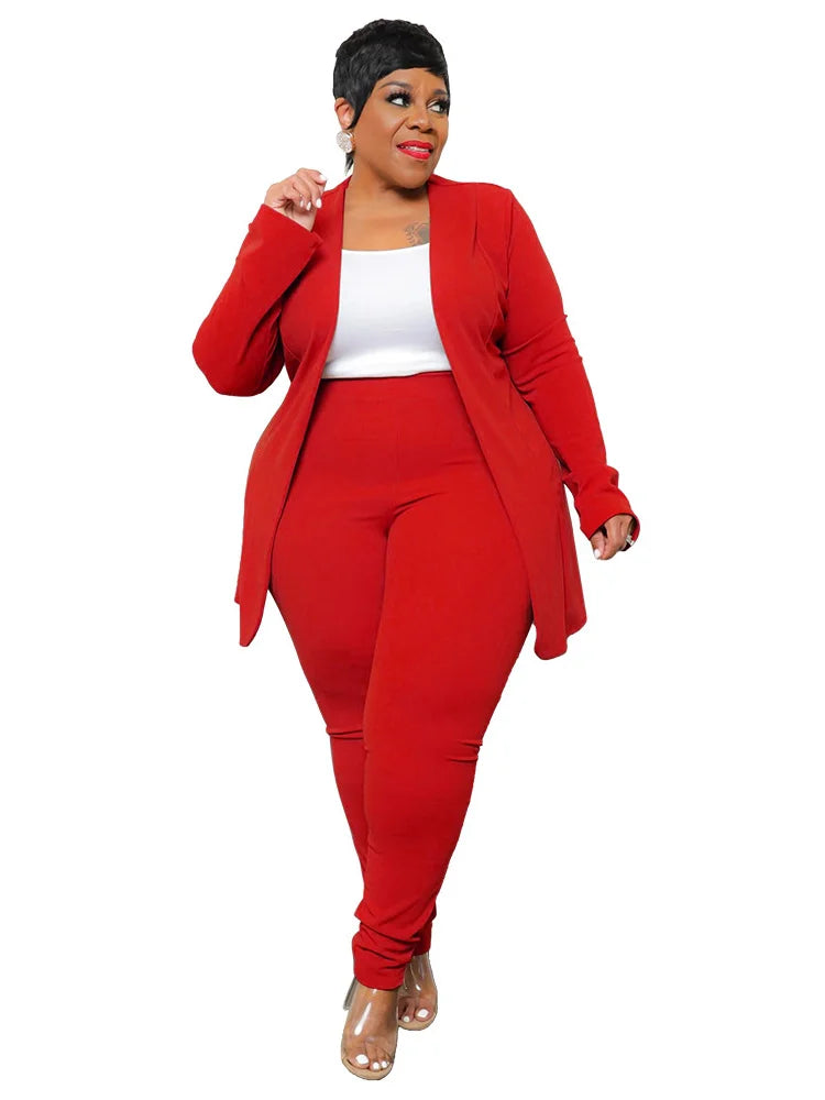 Wmstar Plus Size Two Piece Outfits Women Matching Suit Solid Top Leggings Pants Sets Casual Fall Winter