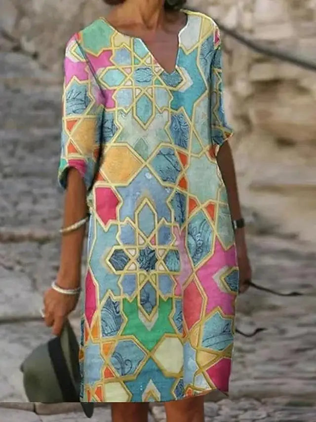 New Spring Women Loose Vintage Ruffles Dress Summer Large Big Printed Boho Casual Party Elegant Dresses