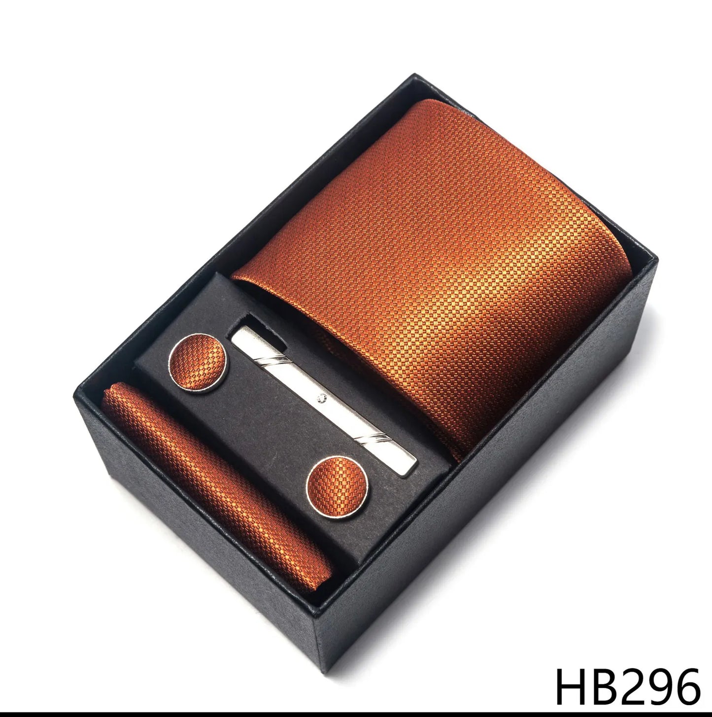 Luxury Brand 8 cm Tie Handkerchief Cufflink Clip Set For Men Wedding Gravata Suit Accessories Holiday Gift Box