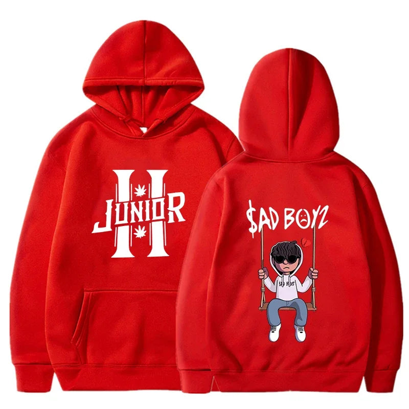2024 Spring Men's Hoodies Junior H Sad Boys Harajuku Girls Hip Hop Pullover Fancy Music Gift Casual Loose Comfortable Sweatshirt