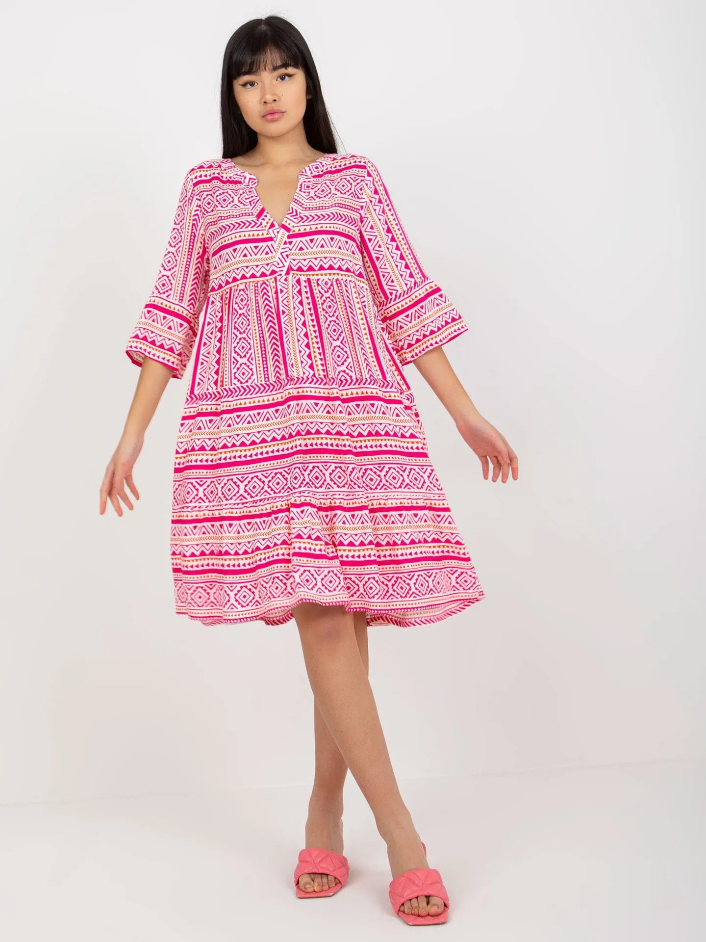 Women's Spring Summer Printed Dress Long Sleeve Flared Mid-Length Official Store Exclusive New Arrivals