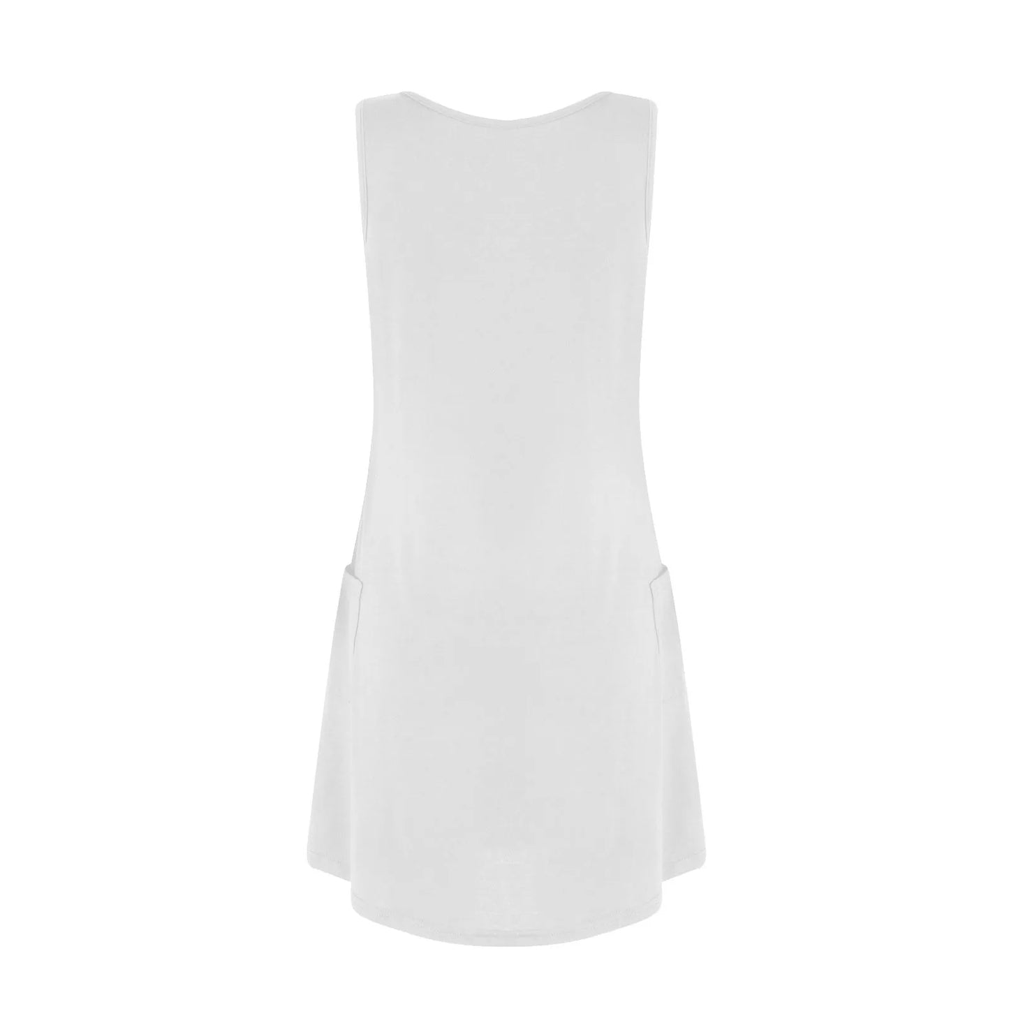 Womens Summer Dresses Plain Loose V Neck Sleeveless Sundresses Swimsuit Coverup With Pockets Vestidos Para Mujer платье женское
