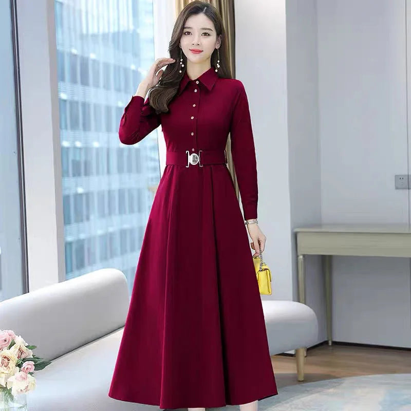 Spring Autumn Women New dignified and atmospheric Dress Mom's Skirt 2025 Top selling High end Elegance Long sleeved Bottom Skirt
