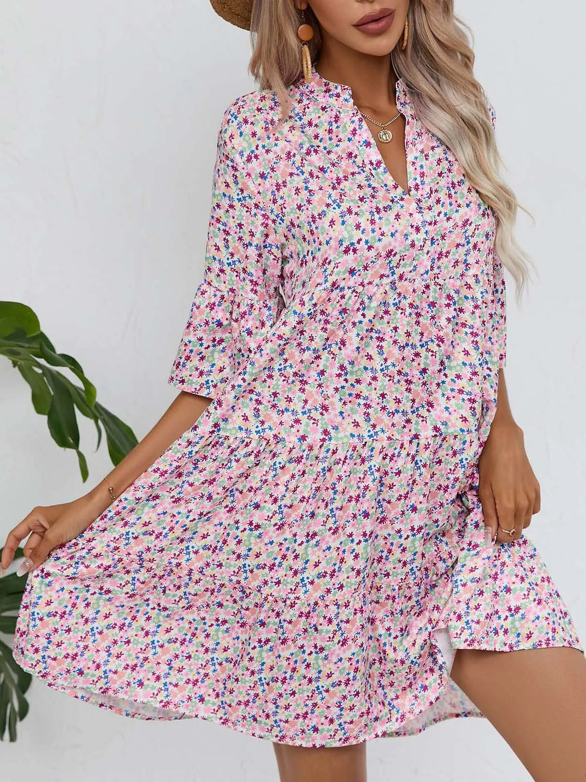 Women's Spring Summer Printed Dress Long Sleeve Flared Mid-Length Official Store Exclusive New Arrivals