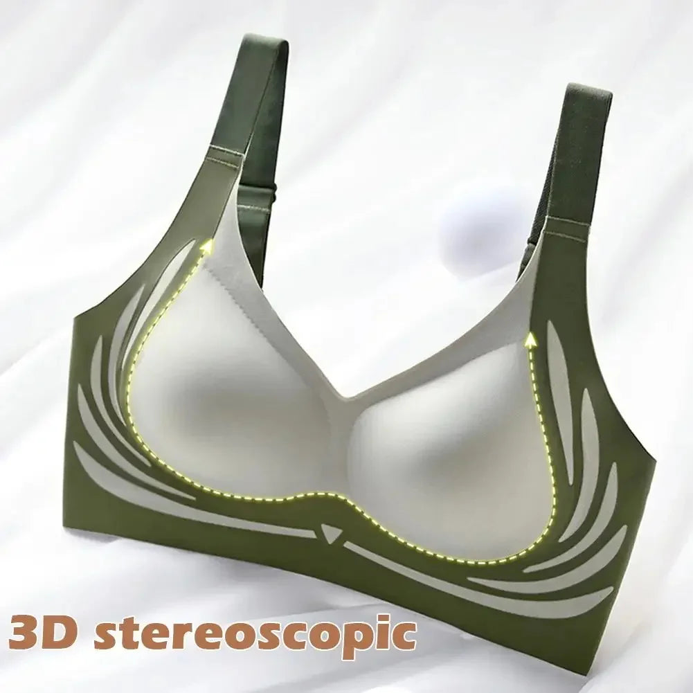 Super Gather Wireless Push-up Bra Women Gathered Up Soft Support Adjustable Underwear Anti-sagging Seamless Lift-up Bra