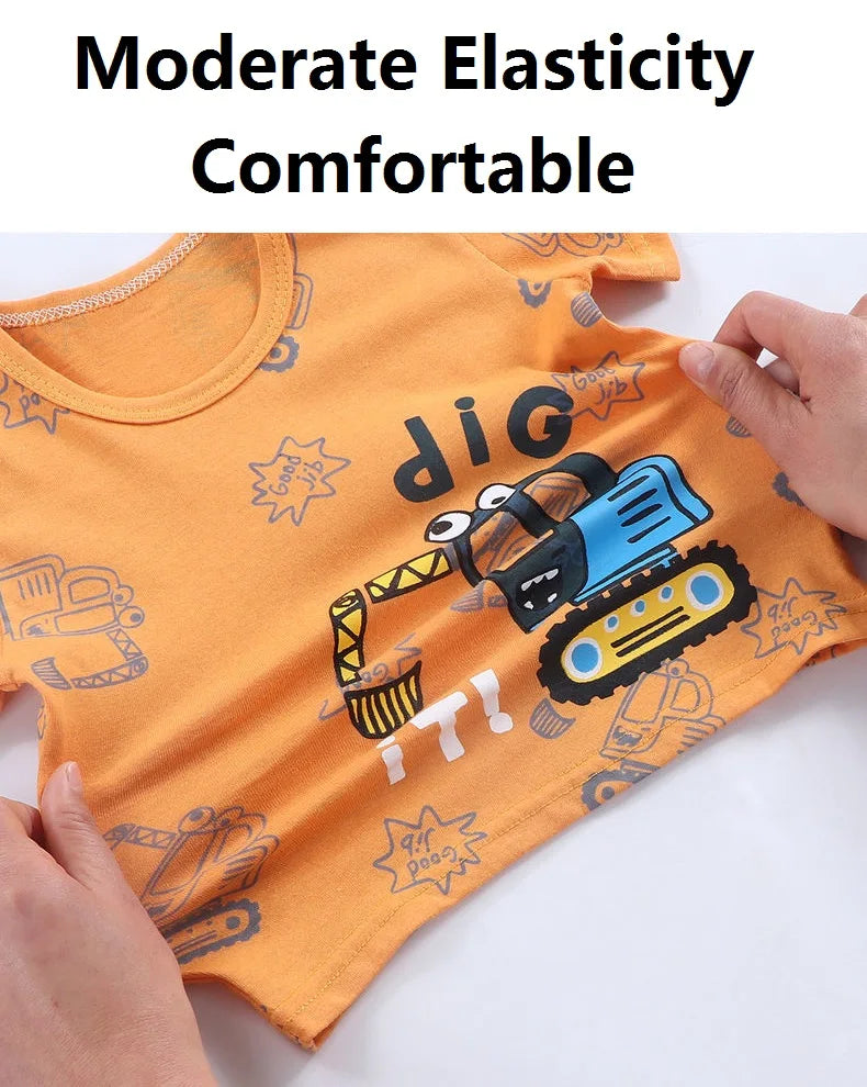 Children's Clothing T-Shirt Kids Clothes Boys Girls Summer Cartoon Tops Short Sleeve Clothes 100% Cotton Baby Clothing