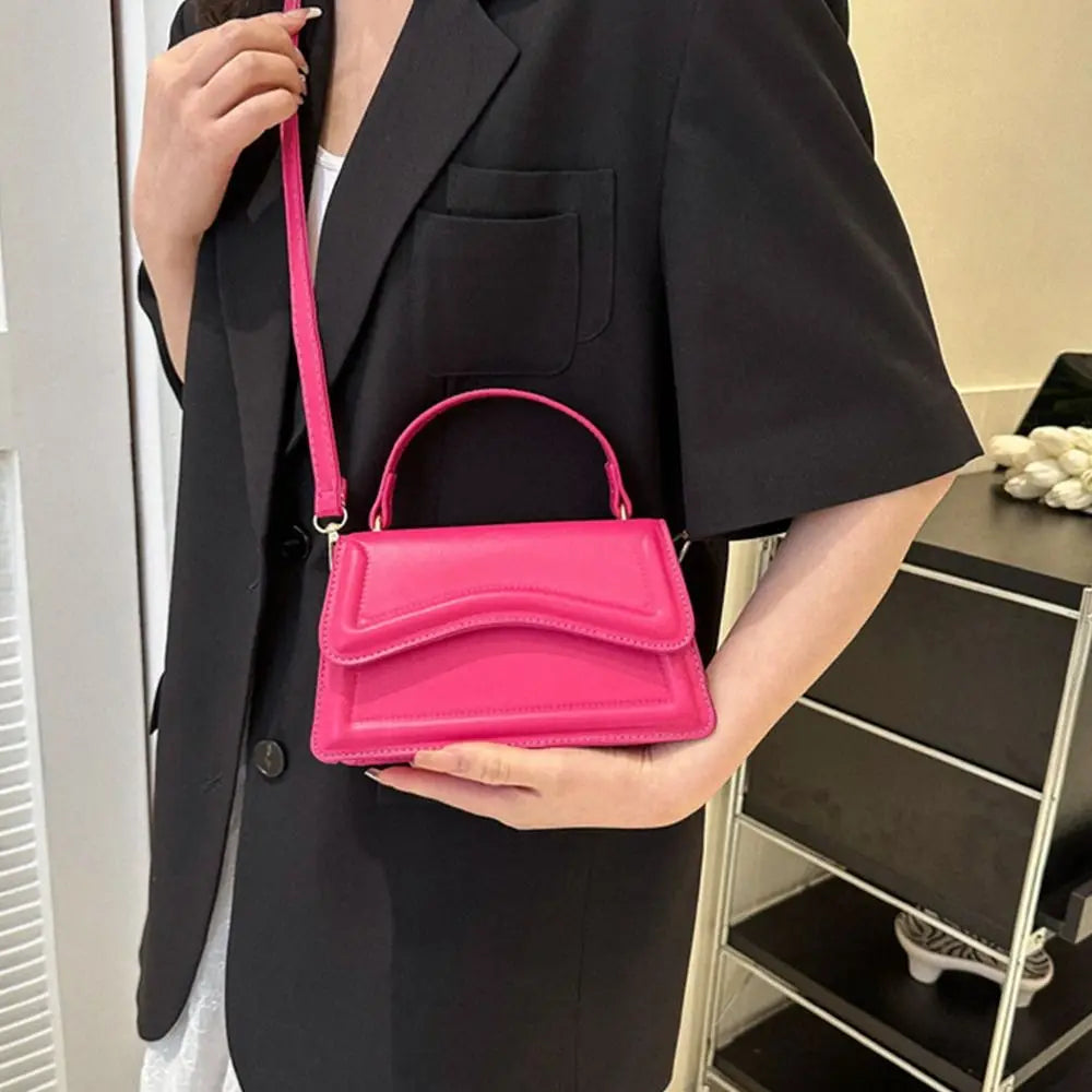 New Fashion Sling Shoulder Bag Trend PU Leather Messenger Handbags Solid Color Leisure Stylish Crossbody Bags For Women Girls