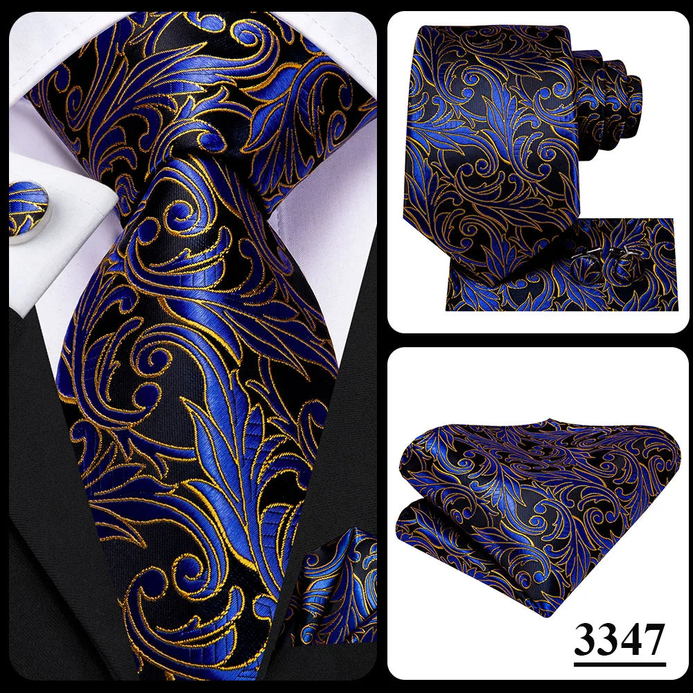 Hi-Tie 8.5cm Business Black Solid Paisley 100% Silk Men's Tie Neck Strip Ties for Men Formal Luxury Wedding Neckties Gravatas