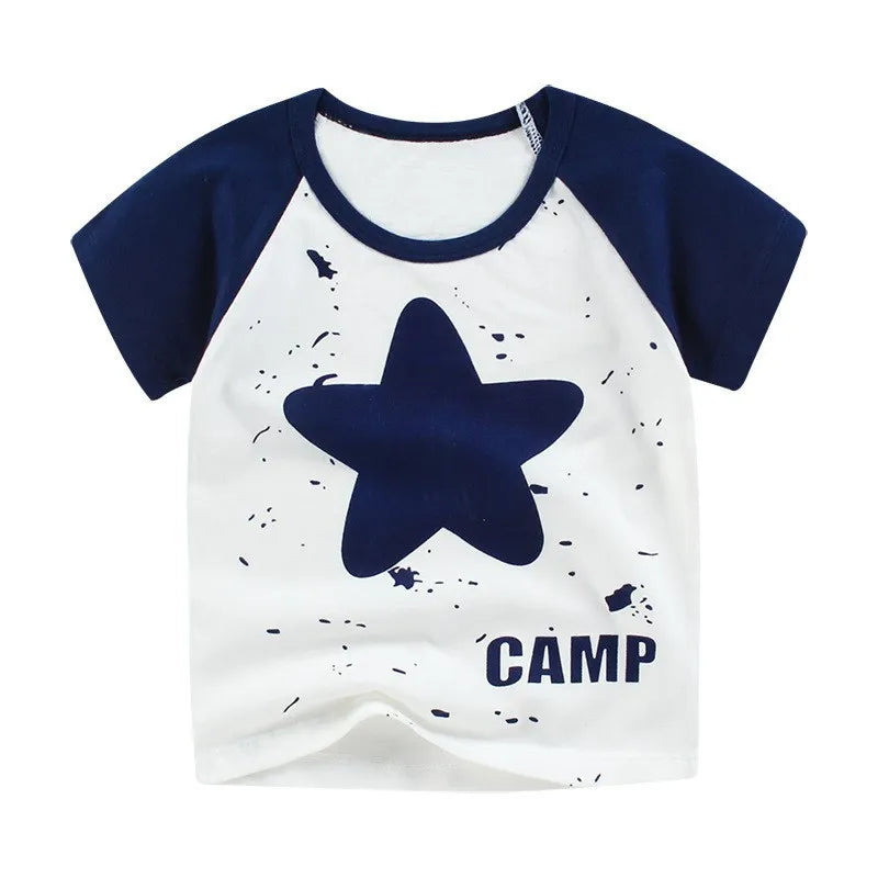Children's Clothing T-Shirt Kids Clothes Boys Girls Summer Cartoon Tops Short Sleeve Clothes 100% Cotton Baby Clothing