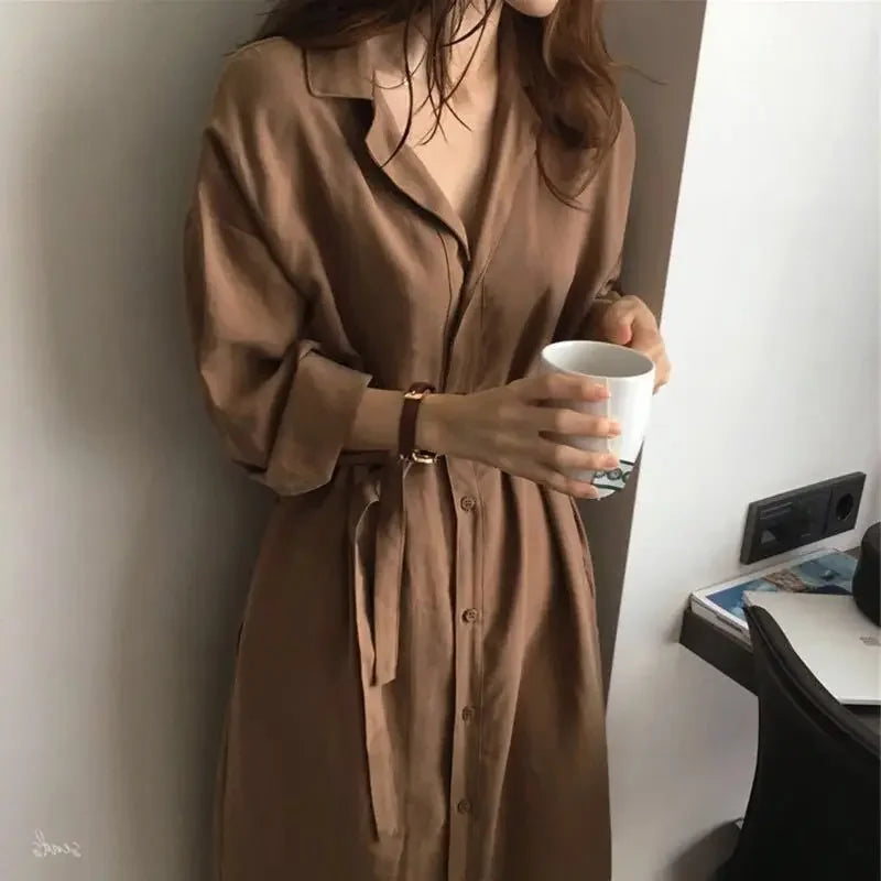 Midi Spring Clothes Shirt Tshirts Dresses for Women 2024 Black Woman Dress One-piece Fashion New in Cotton Xxl Vintage Trendy X