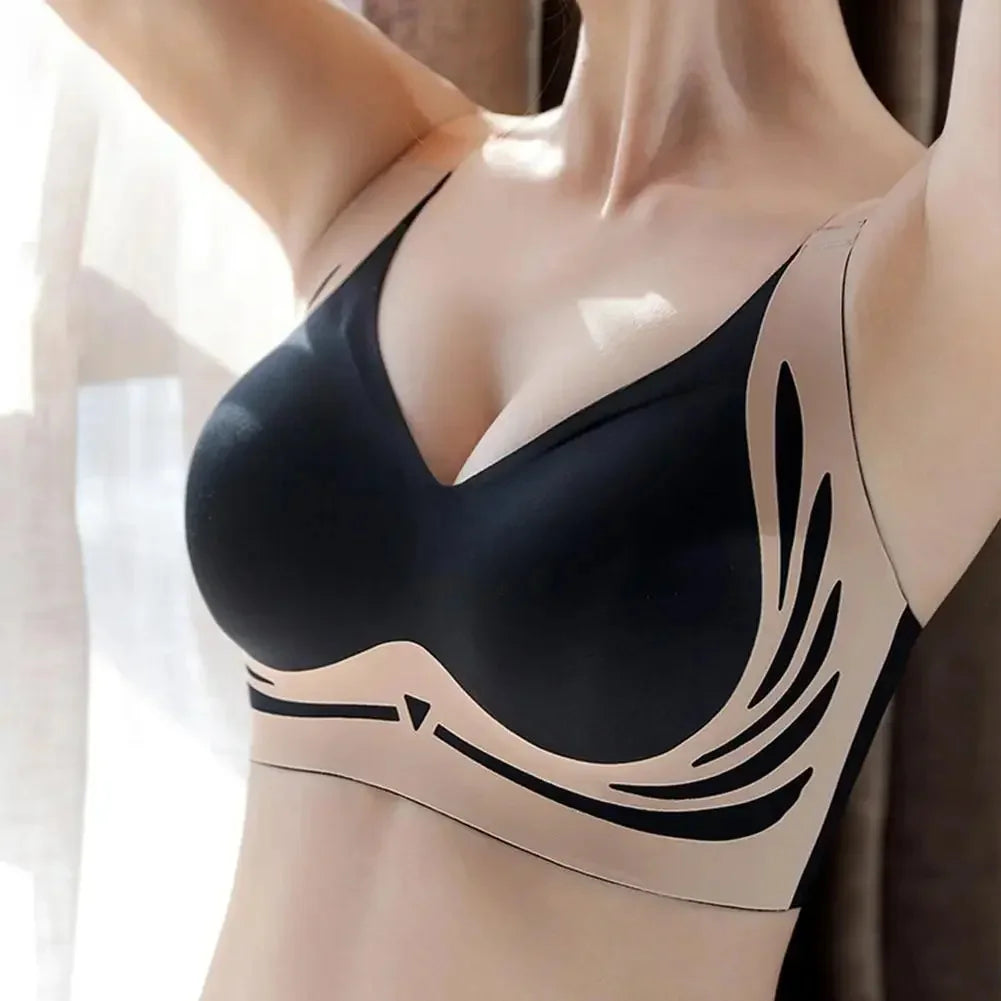 Super Gather Wireless Push-up Bra Women Gathered Up Soft Support Adjustable Underwear Anti-sagging Seamless Lift-up Bra