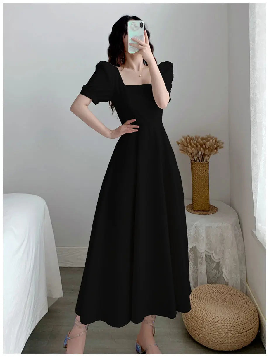 Dresses for Women 2023 Spring New White Dress Women's White Skirt Waist Slimming Temperament Over-the-knee Long Skirt Summer