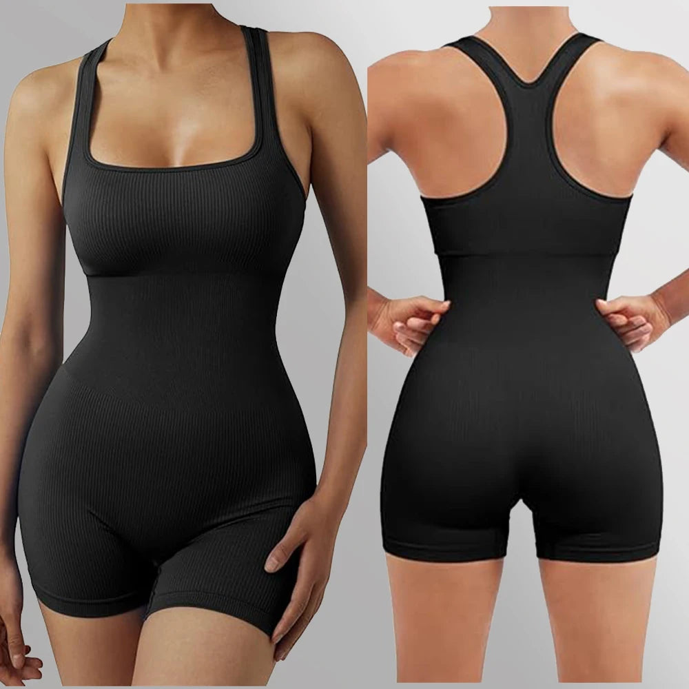 Seamless Bodysuiyts for Women Contracted Tummy Control Rompers Sexy Sleeveless Backless Yoga Sets Jumpsuits Women's Clothings