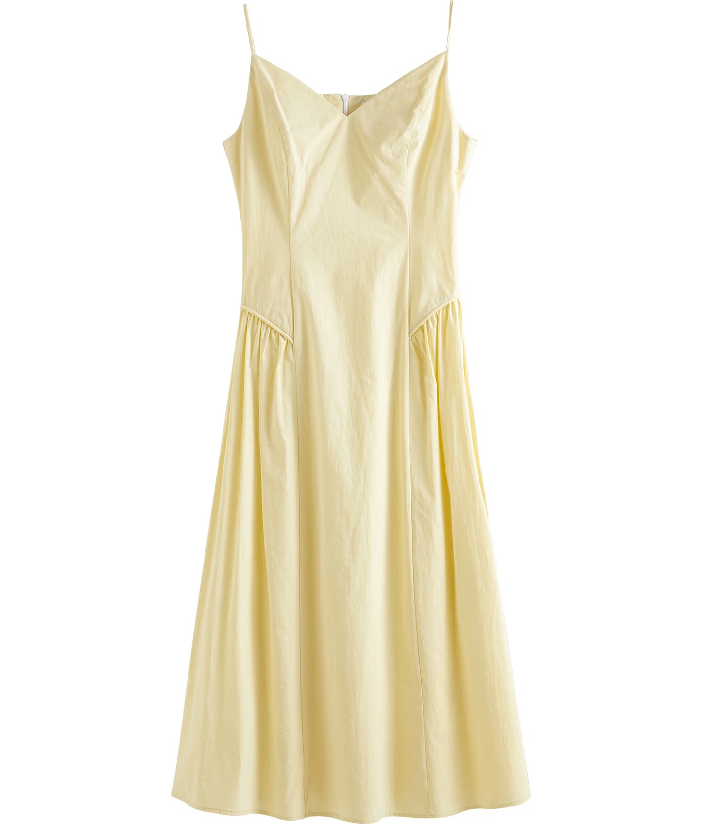 FSLE【4 Colors】Women Spring Strappy Dress 100% Cotton Temperament Simple A-LINE Dresses 2025 Spring White Dress 25FS11073