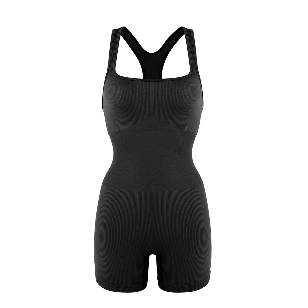 Seamless Bodysuiyts for Women Contracted Tummy Control Rompers Sexy Sleeveless Backless Yoga Sets Jumpsuits Women's Clothings