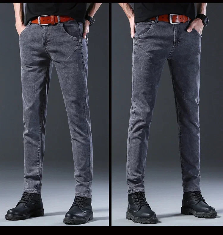 2024 New Men Spring and Autumn Korean Version Comfort Men Stretch Youth Slim Fashion Skinny Jeans Pants Designer Clothes