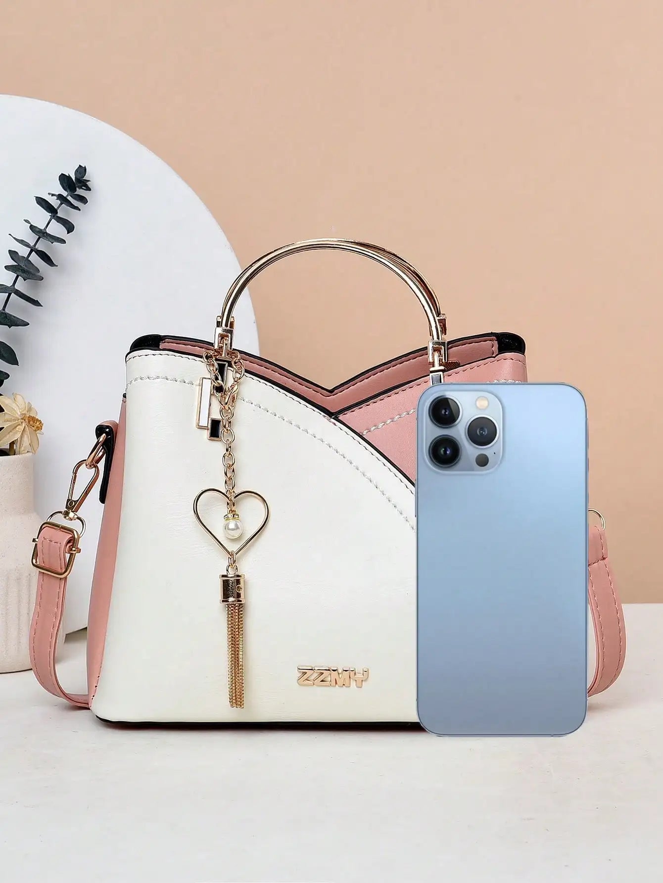 Fashion splicing color blocking large capacity women's handbag, casual versatile crossbody bag
