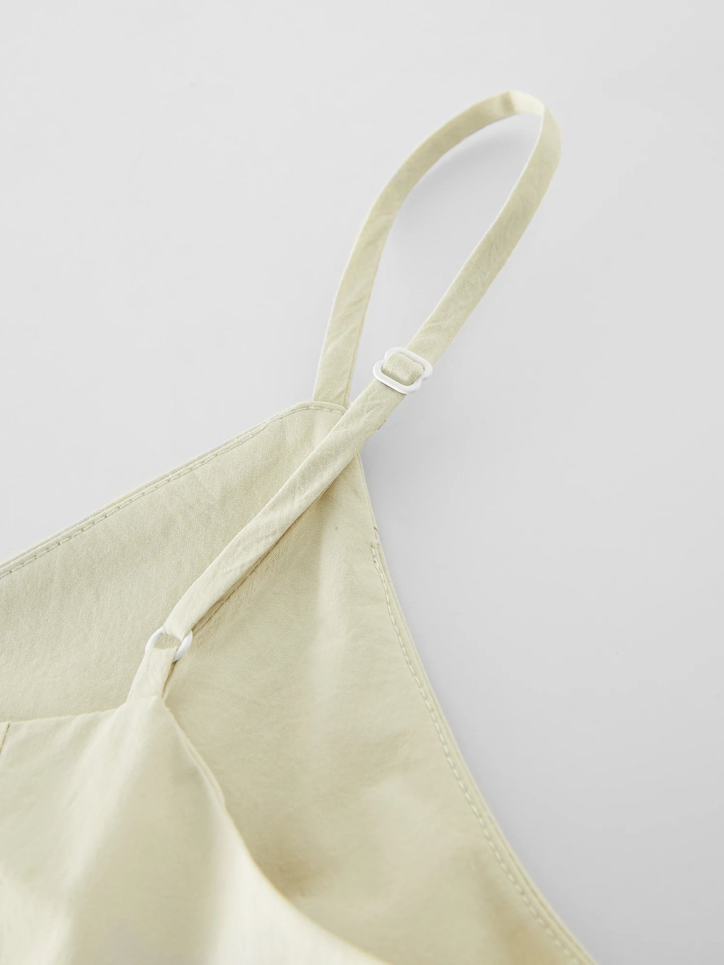 FSLE【4 Colors】Women Spring Strappy Dress 100% Cotton Temperament Simple A-LINE Dresses 2025 Spring White Dress 25FS11073