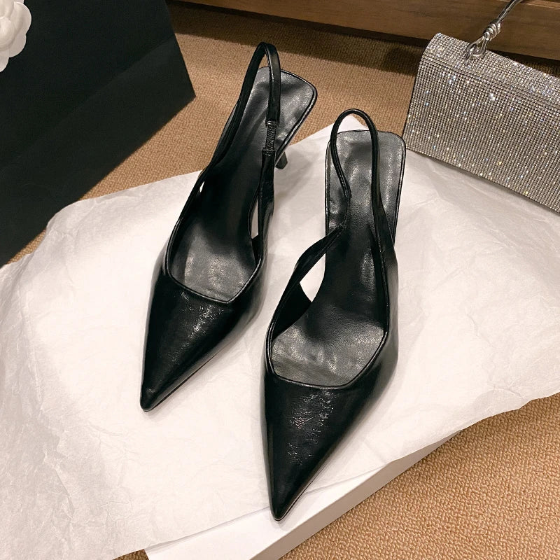 New Fashion Slip-on Women's High Heels Summer Solid Office and Career Sexy Pointed Toe Heeled Sandals Women High Heel Pumps