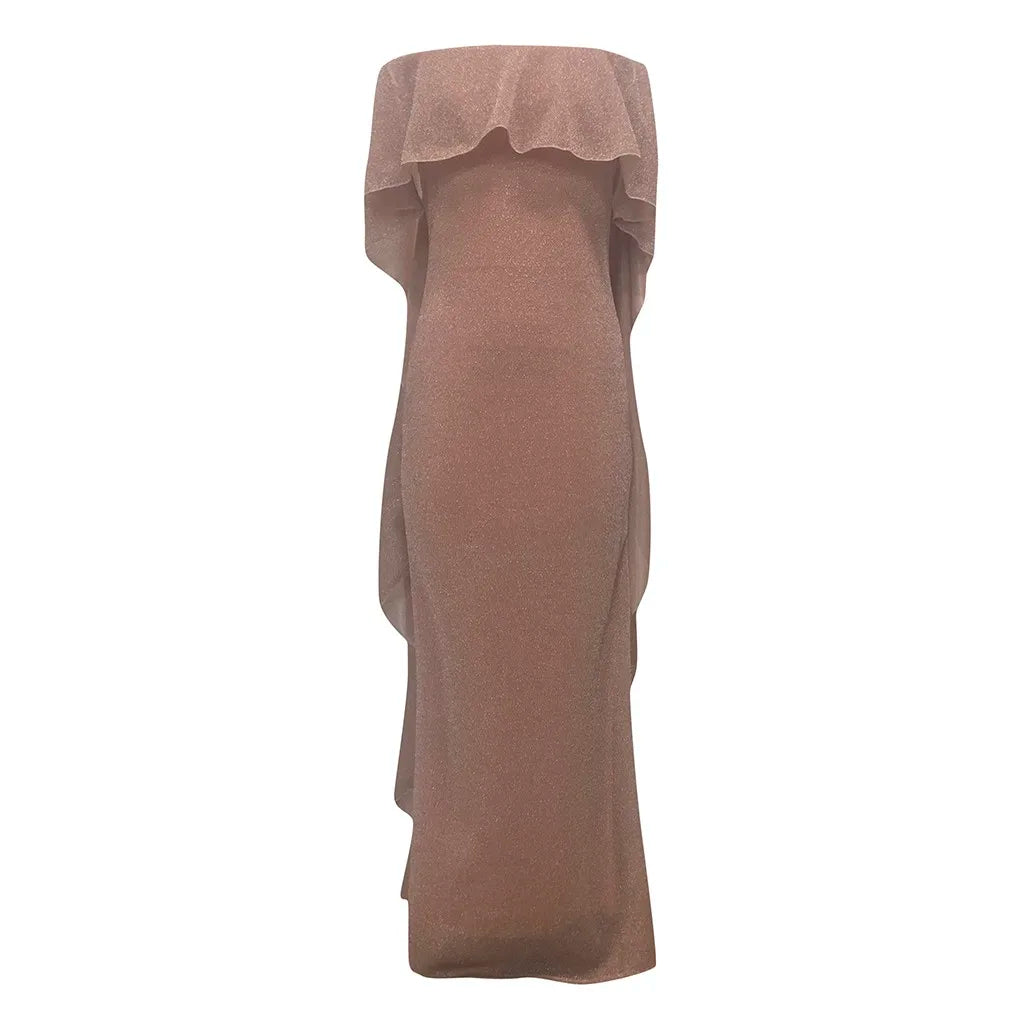 Women's Evening Party Dress Elegant Ladies Fashion Maxi Dress with Cloak Short Sleeve Sling Sequined Bodycon Dresses Vestidos XL