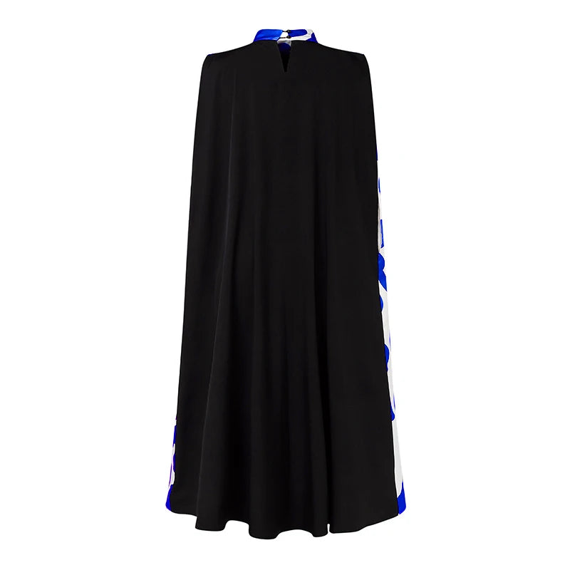 VONDA Women Elegant Printing Maxi Long Dress 2024 Casual Stand Collar Robes Bohemian Bat-wing Sleeve Party Vestidos Oversized