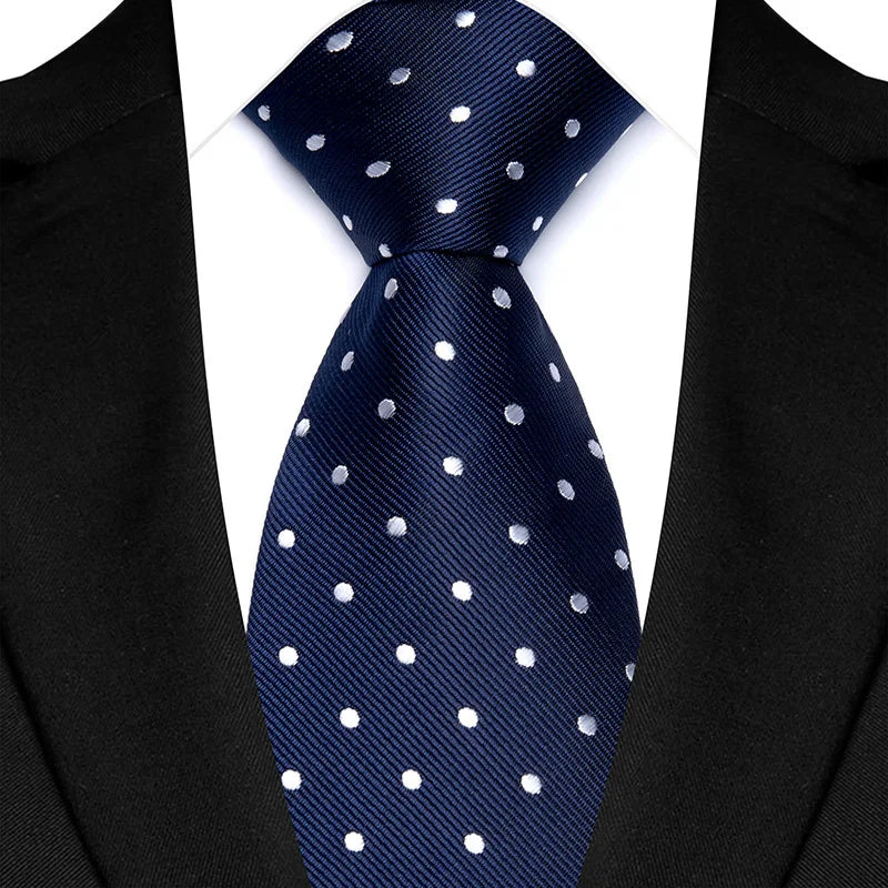 Luxury 8CM Mens Ties Polka Dot Necktie Formal Classic Business Necktie Jacquard Woven Neck ties For Men Groom Wedding Party