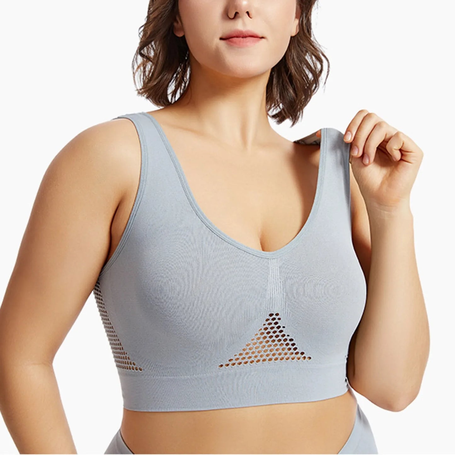 Women Large Size Bra Vest Daily Casual Running Fitness Yoga Beauty Tank Top Sports Vest Without Steel Rims Comfy Breathable Bra