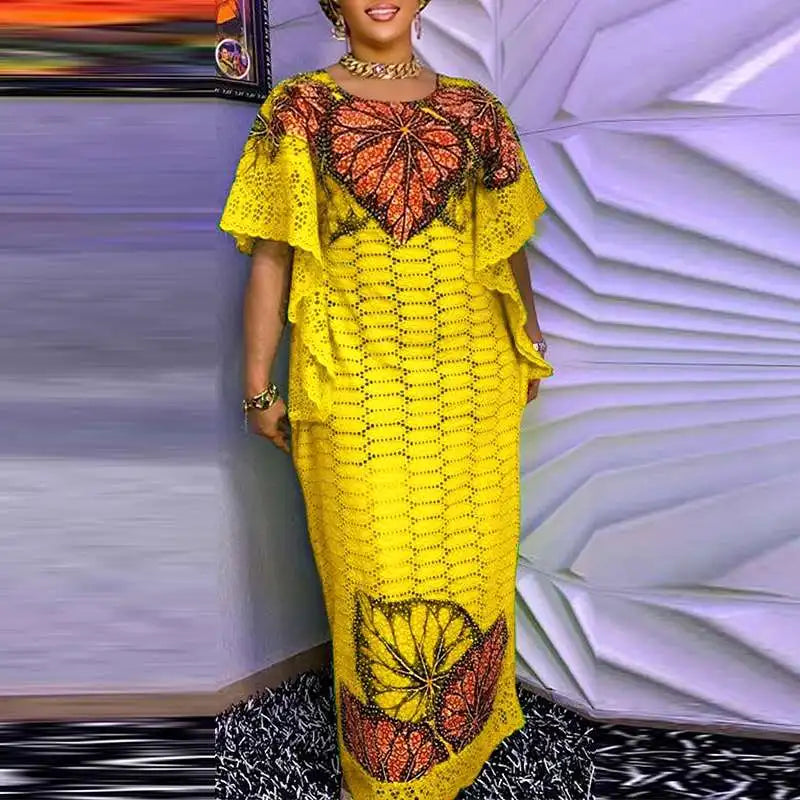 Summer Maxi Dress VONDA Sexy Bat-wing Sleeve Party Sundress 2024 Fashion Bohemian Printed Vestidos Casual Robe Oversized