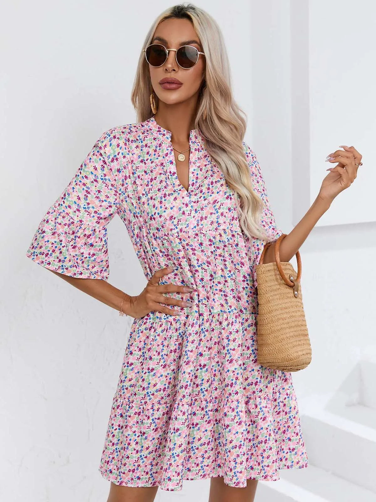 Women's Spring Summer Printed Dress Long Sleeve Flared Mid-Length Official Store Exclusive New Arrivals