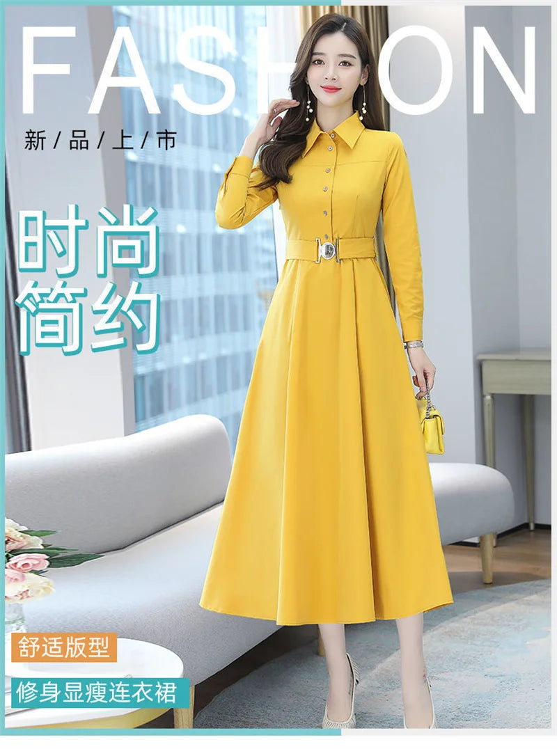 Spring Autumn Women New dignified and atmospheric Dress Mom's Skirt 2025 Top selling High end Elegance Long sleeved Bottom Skirt