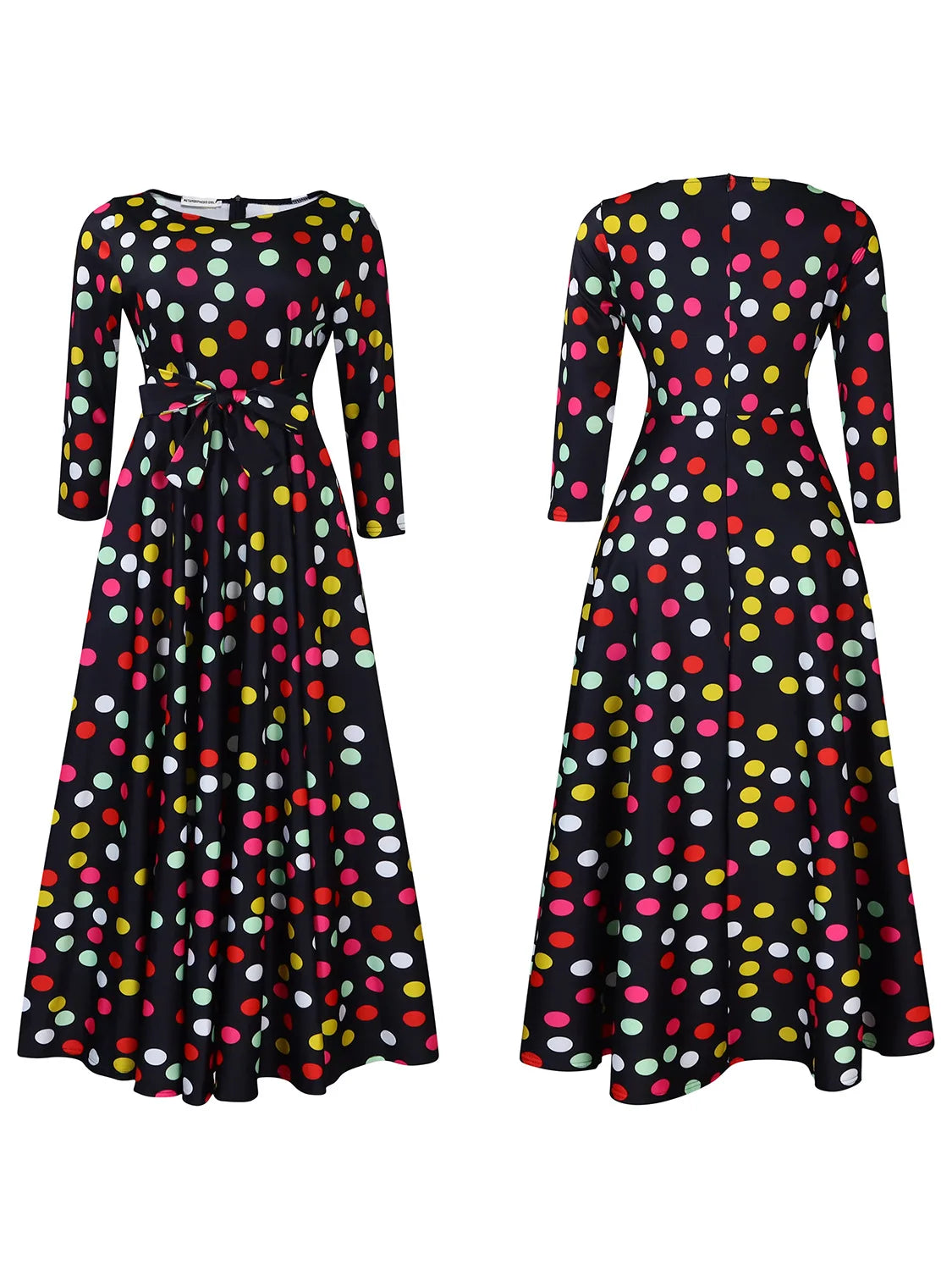 Women's 2024 Autumn New Style Fashionable Elegant Temperament Fashionable Printed Strap Waist Large Skirt Large Size Dress