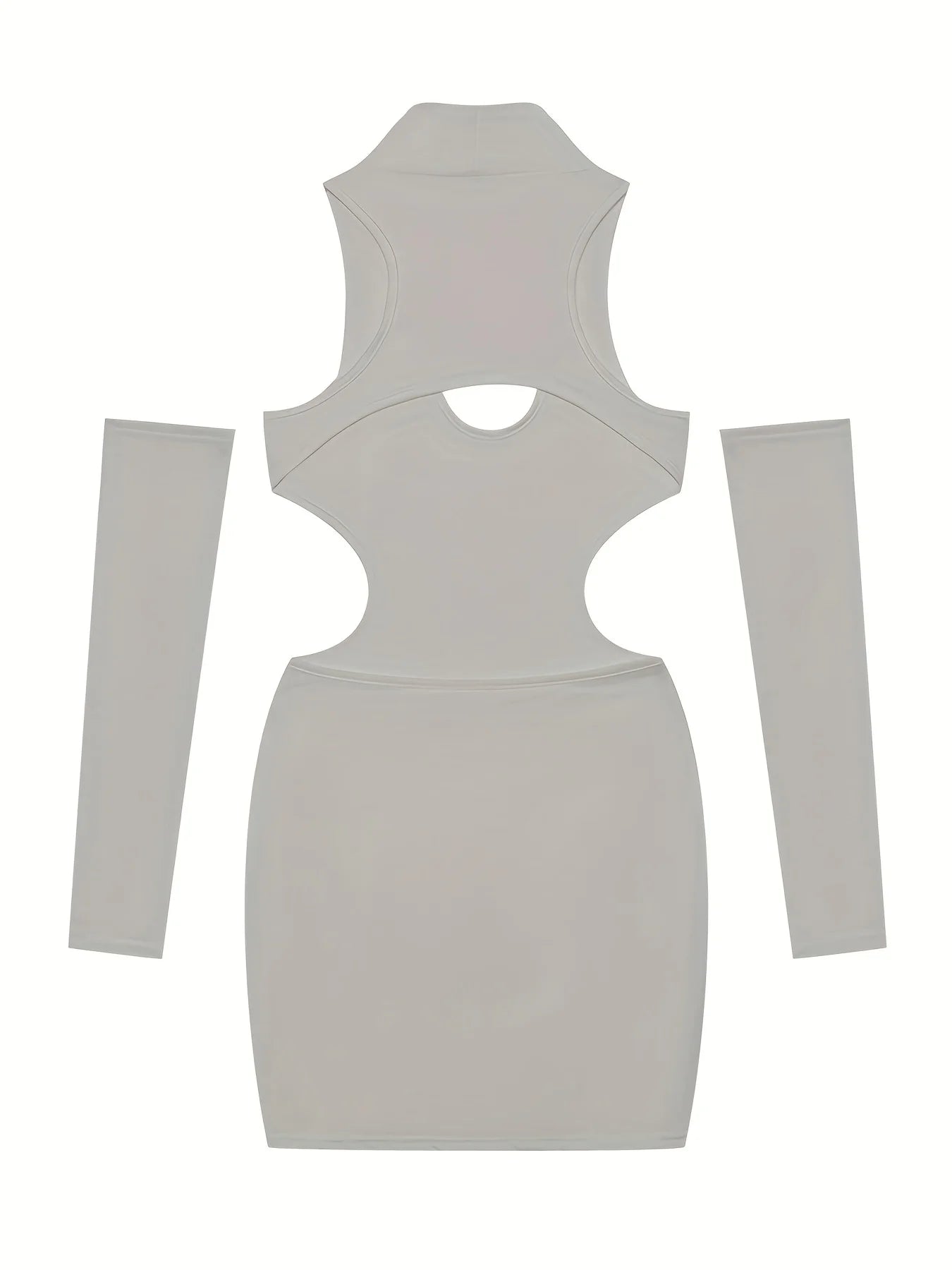 Spring and Summer New Style Dress Europe and the United States Sexy Solid Color Hollow Neck Tight Hip Dress