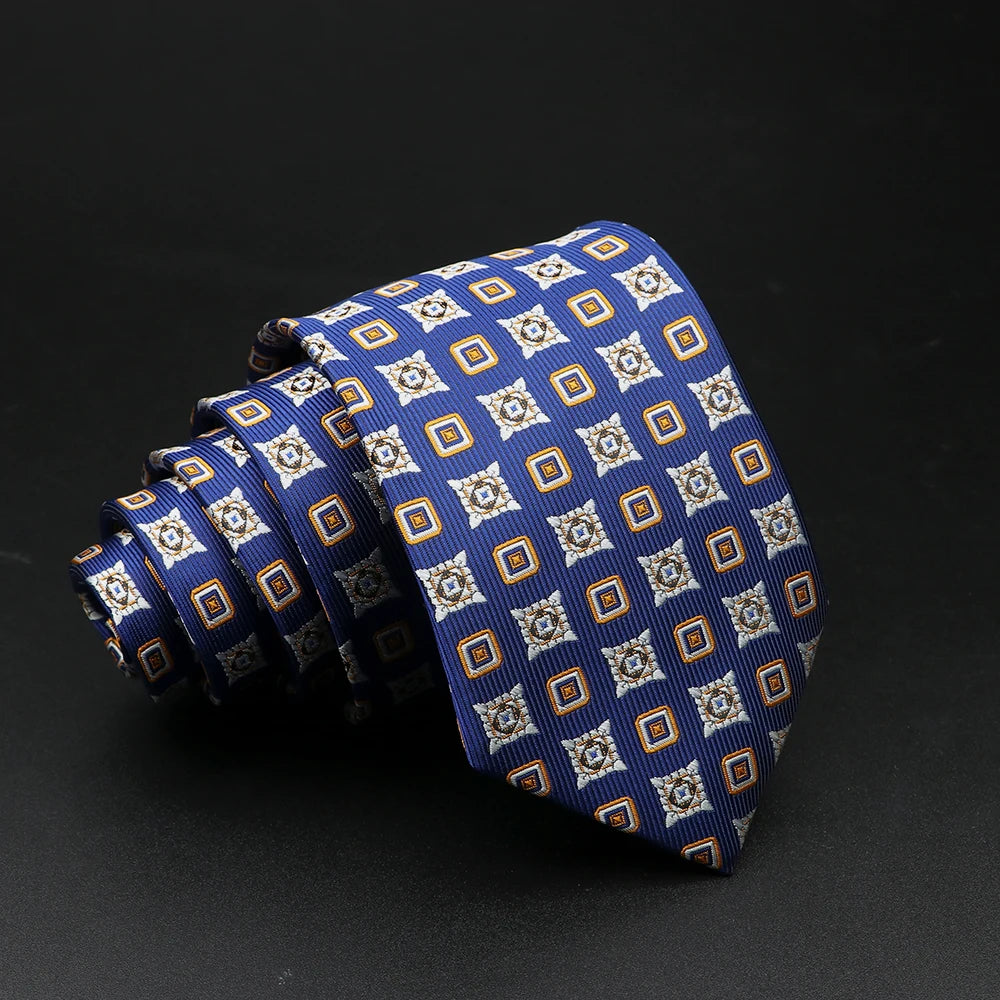 New Style Fashion Jacquard Floral Paisley Necktie Polyester Male Narrow Red Blue Tie Suit Shirt Gift For Men Accessory Gravatas