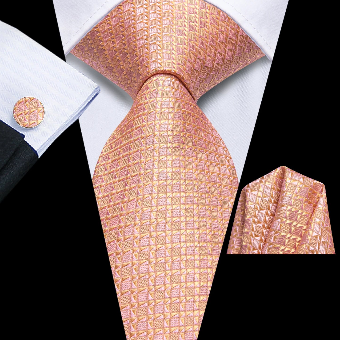 Hi-Tie Designer Silk Wedding Tie For Men Blue White Plaid Handky Cufflink Set Fashion Necktie For Men Business Party Wholesale