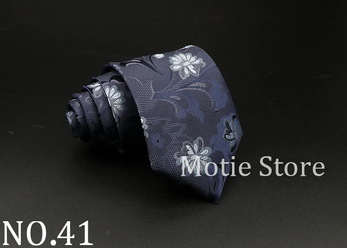 New Style Fashion Jacquard Floral Paisley Necktie Polyester Male Narrow Red Blue Tie Suit Shirt Gift For Men Accessory Gravatas