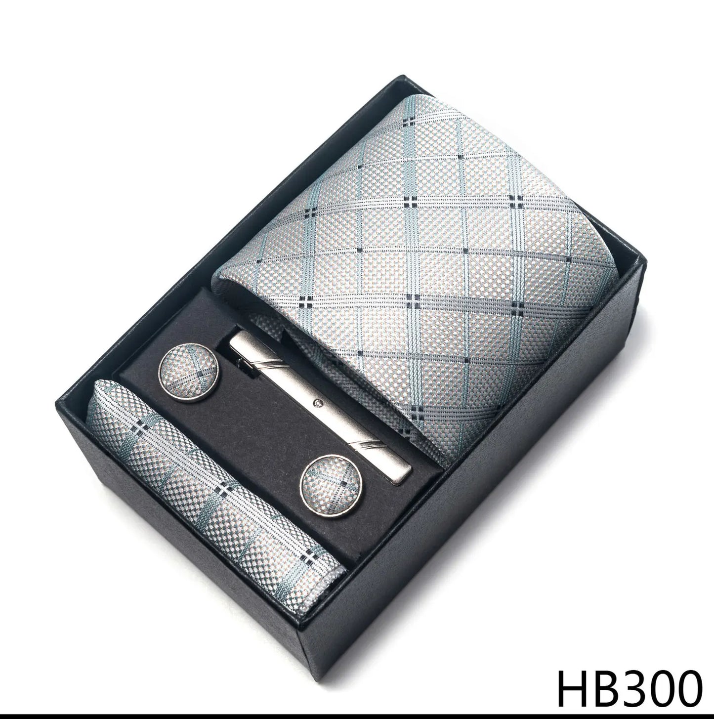 Luxury Brand 8 cm Tie Handkerchief Cufflink Clip Set For Men Wedding Gravata Suit Accessories Holiday Gift Box