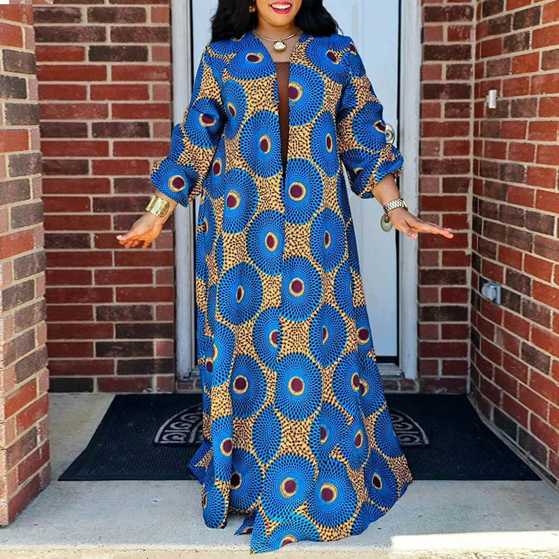 Plus Size Cover-ups VONDA Women Long Cardigans 2025 Bohemian Printed Long Sleeve Shirt Casual Loose Fashion Vintage Beach Top
